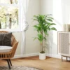 Kunstmatige Dracaena Boom 120 Cm Met Buigzame Stammen En Witte Plantenbak Voor Woonkamer Slaapkamer Kantoor