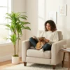 Kunstmatige Dracaena Boom 120 Cm Met Buigzame Stammen En Witte Plantenbak Voor Woonkamer Slaapkamer Kantoor