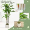 Kunstmatige Dracaena Boom 120 Cm Met Buigzame Stammen En Witte Plantenbak Voor Woonkamer Slaapkamer Kantoor