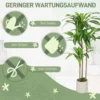 Kunstmatige Dracaena Boom 120 Cm Met Buigzame Stammen En Witte Plantenbak Voor Woonkamer Slaapkamer Kantoor