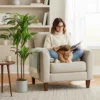 Kunstmatige Dracaena Boom 120 Cm Met Buigzame Stammen En Witte Plantenbak Voor Woonkamer Slaapkamer Kantoor