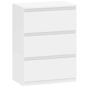 Ladekast Met 3 Lades, Moderne Opbergmeubels Voor De Slaapkamer, Wit