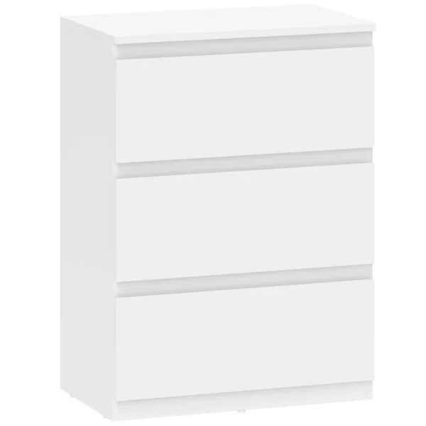 Ladekast Met 3 Lades, Moderne Opbergmeubels Voor De Slaapkamer, Wit