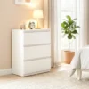 Ladekast Met 3 Lades, Moderne Opbergmeubels Voor De Slaapkamer, Wit