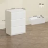 Ladekast Met 3 Lades, Moderne Opbergmeubels Voor De Slaapkamer, Wit