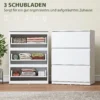 Ladekast Met 3 Lades, Moderne Opbergmeubels Voor De Slaapkamer, Wit