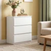 Ladekast Met 3 Lades, Moderne Opbergmeubels Voor De Slaapkamer, Wit