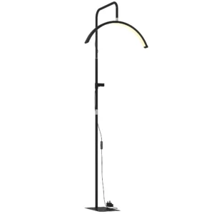 LED Halve Maan Wimperlamp Met Telefoonhouder 350° Draaibaar Schoonheidsringlicht Warme Lamp Met Verstelbare Hoogte