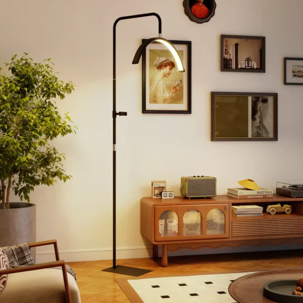 LED Halve Maan Wimperlamp Met Telefoonhouder 350° Draaibaar Schoonheidsringlicht Warme Lamp Met Verstelbare Hoogte