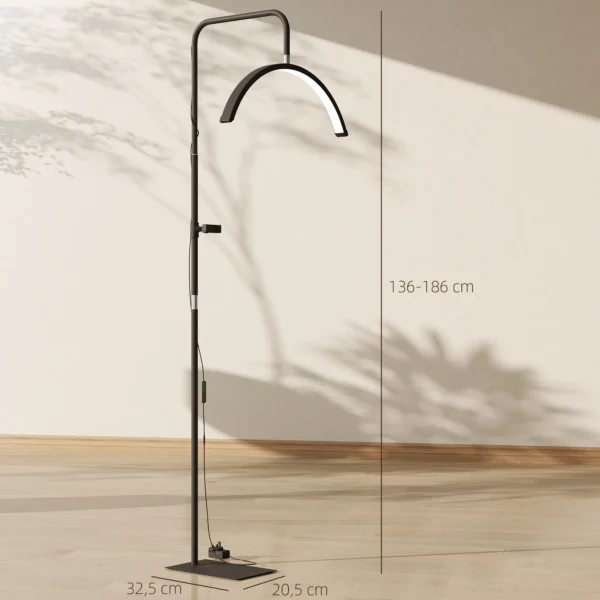 LED Halve Maan Wimperlamp Met Telefoonhouder 350° Draaibaar Schoonheidsringlicht Warme Lamp Met Verstelbare Hoogte