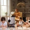 LED Halve Maan Wimperlamp Met Telefoonhouder 350° Draaibaar Schoonheidsringlicht Warme Lamp Met Verstelbare Hoogte