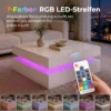 LED salontafel Met Opbergruimte, 2 laags Moderne Tafel Met Open Opslag En Afstandsbediening, Hoogglans Wit