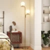 LED staande Lamp, Moderne Lamp Met 3 Kleurtemperaturen, Glazen Bol Kappen En Voetschakelaar, Goud
