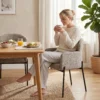 Loungestoel Voor De Woonkamer Met Chenille look, Armleuningen, Metalen Poten Voor De Slaapkamer, Lichtbruin