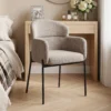 Loungestoel Voor De Woonkamer Met Chenille look, Armleuningen, Metalen Poten Voor De Slaapkamer, Lichtbruin