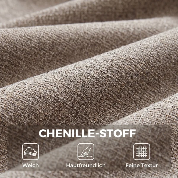Loungestoel Voor De Woonkamer Met Chenille look, Armleuningen, Metalen Poten Voor De Slaapkamer, Lichtbruin