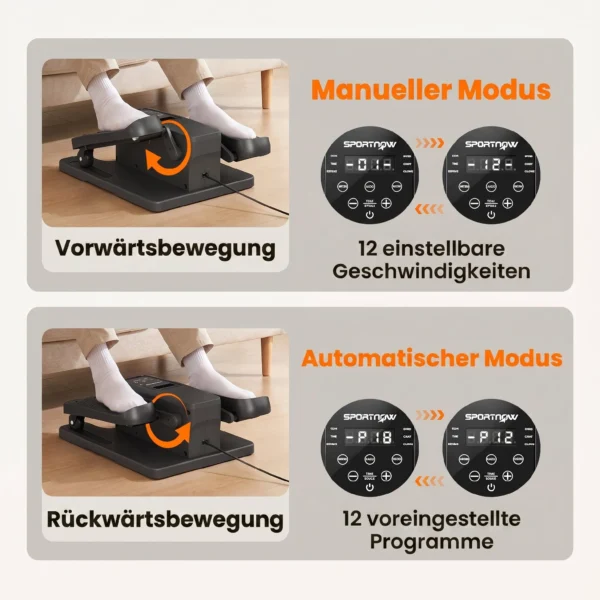 Mini Elliptische Trainer Voor Thuis Onder Tafel Elektrische Crosstrainer Met Afstandsbediening LED Display 12 Snelheden