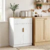 Modern Dressoir, Opbergkast Met Lade En Verstelbaar Rek, Wit
