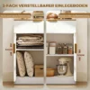 Modern Dressoir, Opbergkast Met Lade En Verstelbaar Rek, Wit