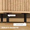 Nachtkastje Bijzettafel Met Lamellendeuren En Stalen Poten, Voor Slaapkamer En Woonkamer, Eiken