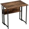 Opklapbare Bureau Met Opbergvak, 80 Cm Klaptafel Voor Kleine Ruimtes, Kantoor, Rustiek Bruin
