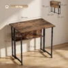 Opklapbare Bureau Met Opbergvak, 80 Cm Klaptafel Voor Kleine Ruimtes, Kantoor, Rustiek Bruin