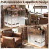 Opklapbare Bureau Met Opbergvak, 80 Cm Klaptafel Voor Kleine Ruimtes, Kantoor, Rustiek Bruin