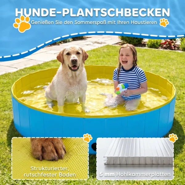 Opvouwbaar Hondenzwembad Voor Grote En Extra Grote Honden, Met Anti Slip Bodem Voor Eenden, Binnen En Buiten, 160x30cm