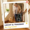 Opvouwbare Hondenwagen Met Kussen, Netvensters, Drankhouder, 360° Draaibare Wielen Voor Kleine Honden Tot 10kg Grijs