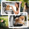 Opvouwbare Hondenwagen Met Opbergmand, Kussen, Netvenster, Drankhouder Voor Kleine Honden Tot 10kg Grijs