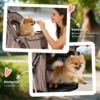 Opvouwbare Hondenwagen Met Opbergmand, Kussen, Netvenster, Drankhouder Voor Kleine Honden Tot 10kg, Koffiekleur