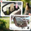 Opvouwbare Hondenwagen Met Opbergmand, Kussen, Netvenster, Drankhouder Voor Kleine Honden Tot 10kg, Koffiekleur