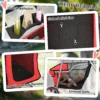 Opvouwbare Hondenwagen Met Reflecterende Strepen, Opbergmand En Kussen Voor Kleine Honden Tot 10 Kg 77x44x102cm Rood