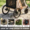 Opvouwbare Hondenwagen Voor Honden Tot 20 Kg Met 360° Draaiwielen, Netvensters, Kussen, Verstelbare Handgreep, Lichtbruin