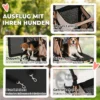 Opvouwbare Hondenwagen Voor Honden Tot 20 Kg Met 360° Draaiwielen, Netvensters, Kussen, Verstelbare Handgreep, Lichtbruin
