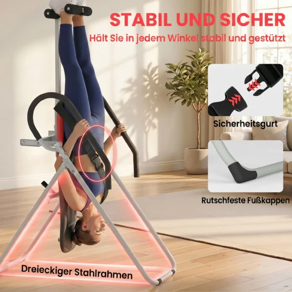 Opvouwbare Inversiebank Met Verstelbare Enkelvergrendeling En Veiligheidsgordel, Antislip