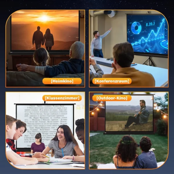 Projectiescherm In 4:3 formaat, Bioscoopscherm, Presentatieoppervlak Voor Thuis Of Kantoor, Zwart