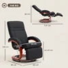 Relaxstoel Met Ligfunctie, Televisiestoel Met Hoge Rugleuning, Ergonomische Armleuning, Voetensteun, Houten Basis, Linnenlook