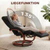 Relaxstoel Met Ligfunctie, Televisiestoel Met Hoge Rugleuning, Ergonomische Armleuning, Voetensteun, Houten Basis, Linnenlook