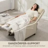 Relaxstoel Met Ligfunctie, Uitschuifbaar Voetgedeelte, Pocketvering, Tot 150 Kg, Beige
