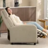 Relaxstoel Met Ligfunctie, Uitschuifbaar Voetgedeelte, Pocketvering, Tot 150 Kg, Beige