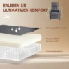 Relaxstoel Met Vibratiemassage, Linnen look, Inklapbaar Met Veerpolstering, Voetensteun, Grijs