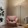RGB Uplighter Staande Lamp, Dimbare Lamp Met Afstandsbediening & Touch Bediening, 350° Draaibare Kop, Zwart