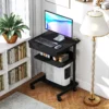 Rolbureau Met Lade En Planken, 4 Wielen, Compact, Spaanplaat, Metaal