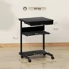 Rolbureau Met Lade En Planken, 4 Wielen, Compact, Spaanplaat, Metaal