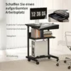 Rolbureau Met Lade En Planken, 4 Wielen, Compact, Spaanplaat, Metaal