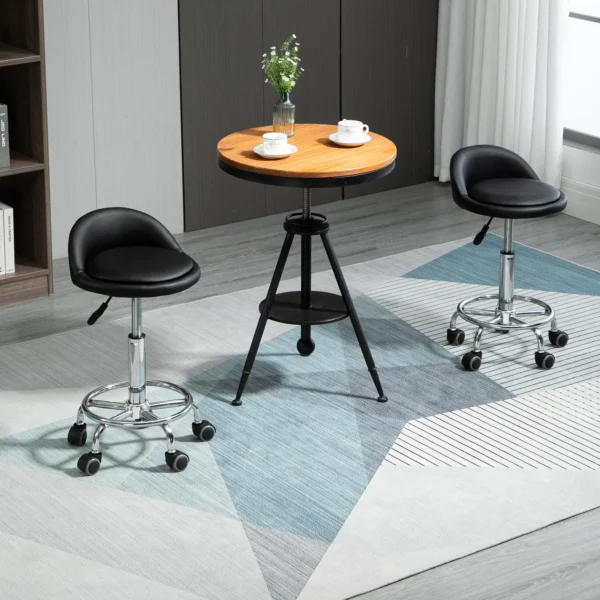 Rolkruk Met Rugleuning 57 72 Cm In Hoogte Verstelbaar Draaikruk Voor Kantoor Salon Massage