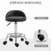 Rolkruk Met Rugleuning 57 72 Cm In Hoogte Verstelbaar Draaikruk Voor Kantoor Salon Massage