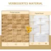 Ruimteverdeler, 6 delig Opvouwbare Scheidingswand, Gevlochten Patroon, Dennenhout, Natuurhout