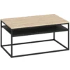Salontafel Met Opbergruimte, Moderne Industriële Stijl, Woonkamertafel Voor Woonkamer, Slaapkamer, 100 X 59 X 47 Cm, Eik